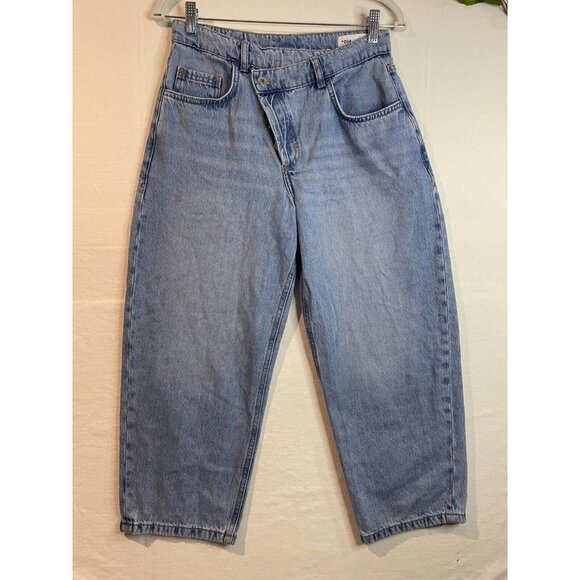 COLLUSION x004 Stepped Waistband Dad Jeans in Blue Light Size 28/26 Petite - Picture 8 of 16